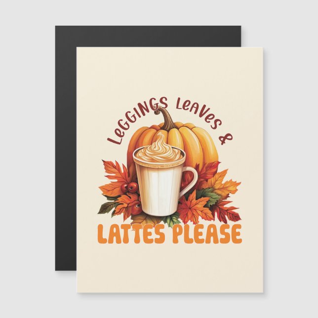 Leggings, Feuilles et lattes S'il vous plaît - Aut (Devant / Derrière)