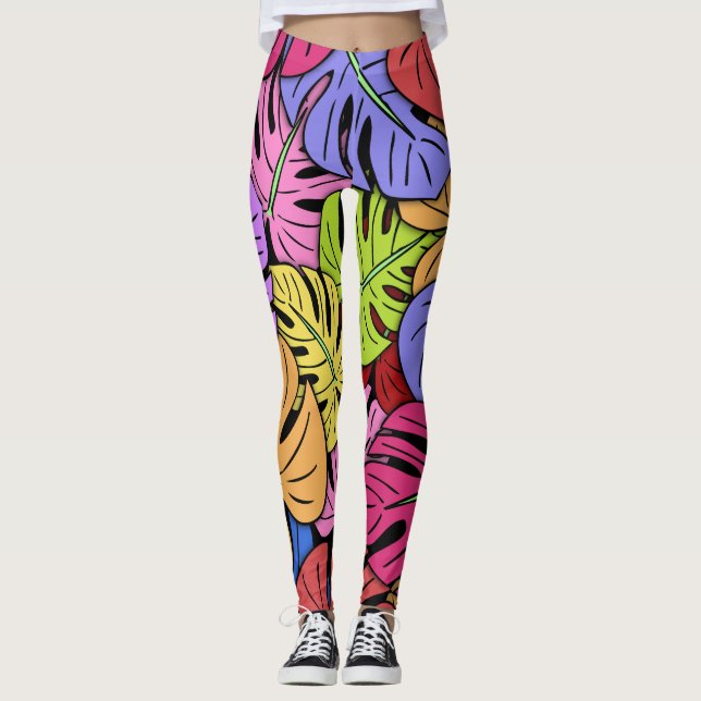 Leggings Feuilles Monstera #5 (Devant)