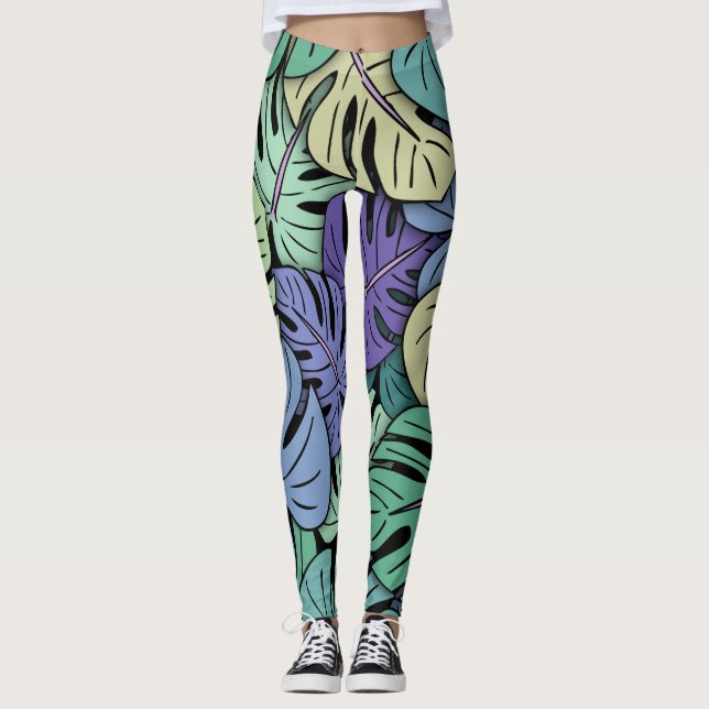 Leggings Feuilles Monstera #6 (Devant)