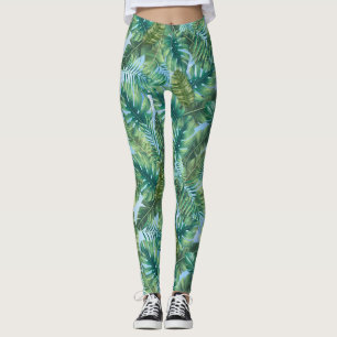 Leggings Feuilles plantes verts tropicaux