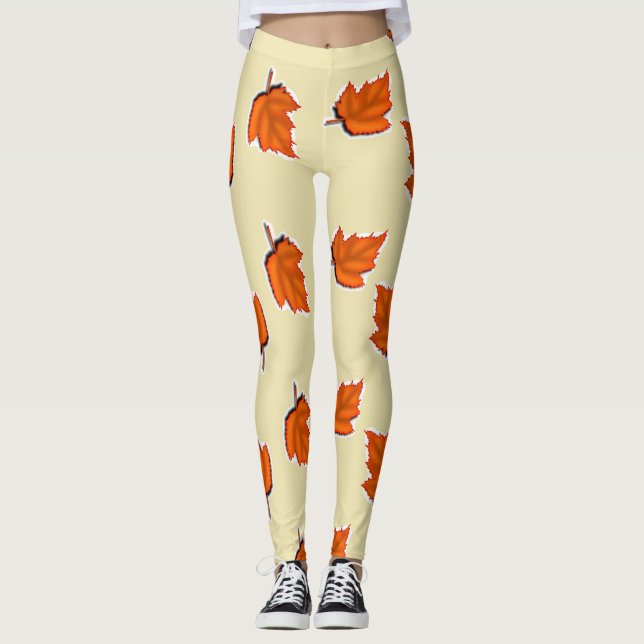 Leggings feuilles secs Brown (Devant)