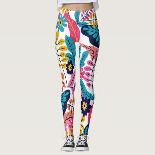 Leggings Feuilles tropicales vibrantes et botanique exotiqu