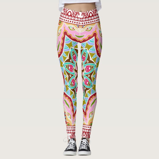 Leggings Feuilles tropicaux Abstraits Motifs divers (Devant)