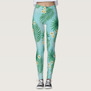 Leggings Feuilles tropicaux et fleurs