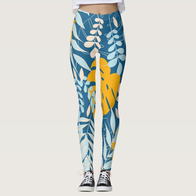 Leggings Feuilles tropicaux : Jungle Abstraite (Devant)