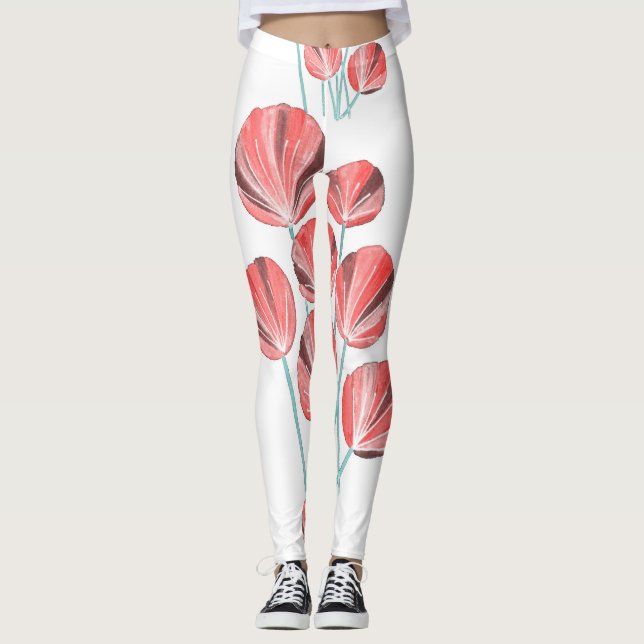 Leggings Feuilles tropicaux : Motif créatif à main (Devant)