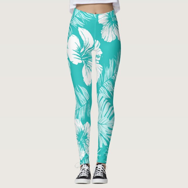 Leggings Feuilles tropicaux : Motif Plante Vintage (Devant)