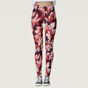 Leggings Feuilles vintages Spiral Baroque, Texturé.