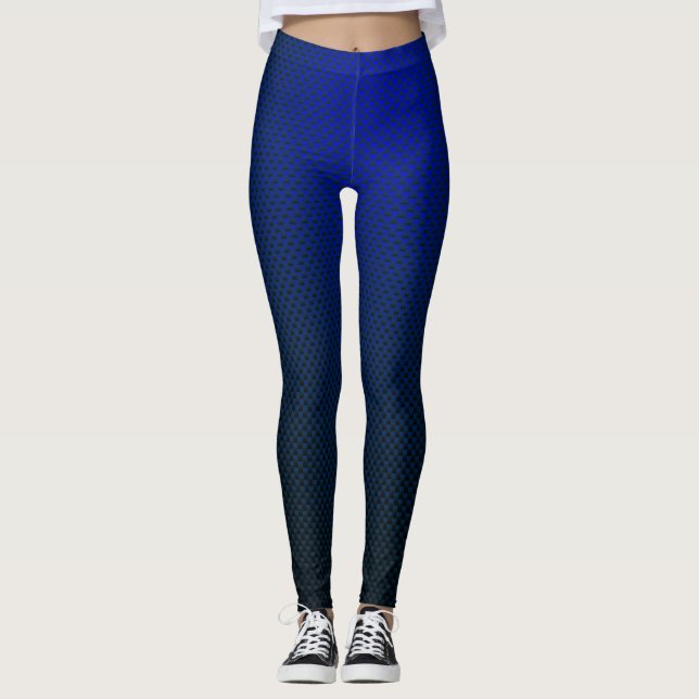 Leggings Fibre de carbone noir bleu (Devant)