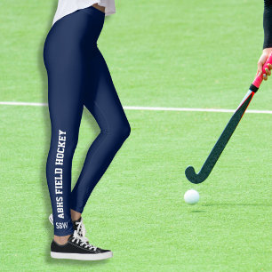Leggings Field Hockey Sport Nom de l'équipe Monogramme Coul
