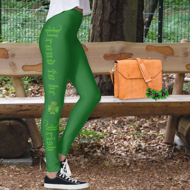 Leggings Fier d'être Irlandais Shamrock vert de la Saint Pa (Créateur téléchargé)