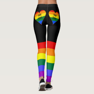 Leggings Fierté LGBT arc-en-ciel personnalisée