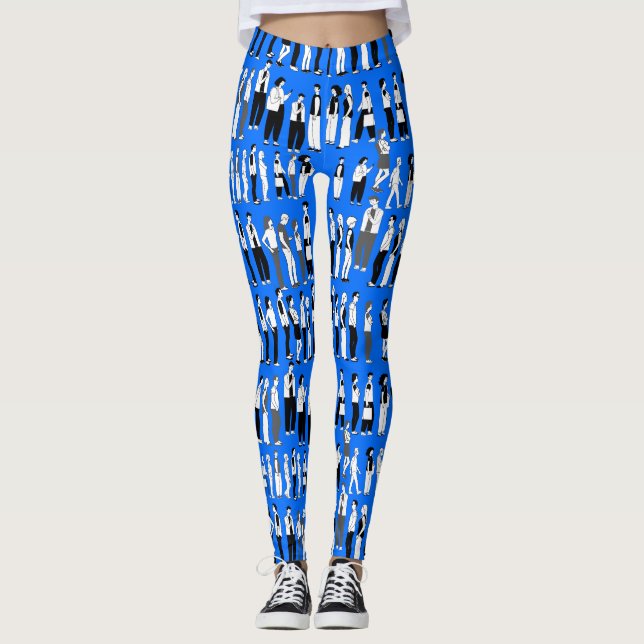Leggings File d'attente, plus de file d'attente B Blue BG (Devant)