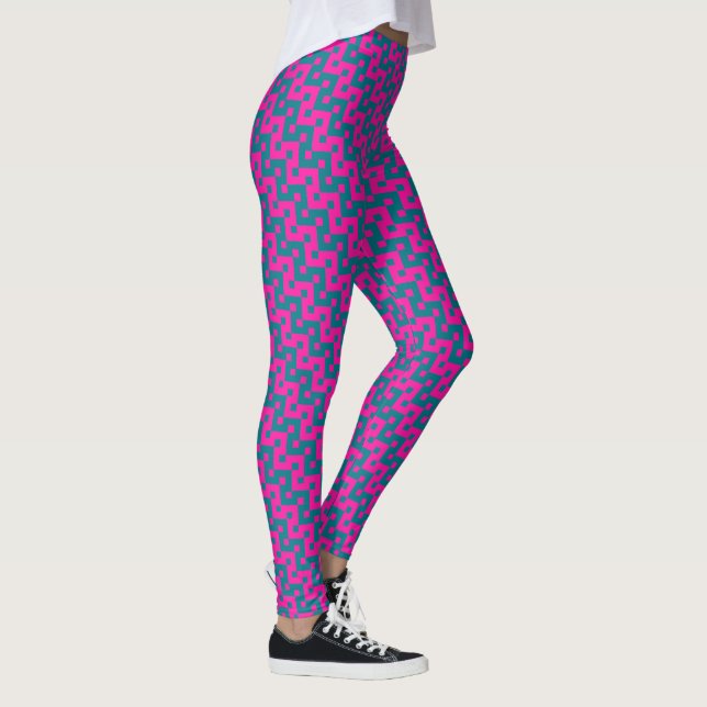 Leggings Fille Candy rose Motif géométrique à Customiser (Droite)