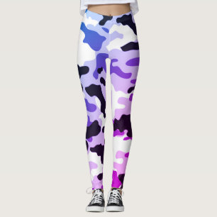 Leggings Fille dans la mode violet bleu noir & blanc Armée