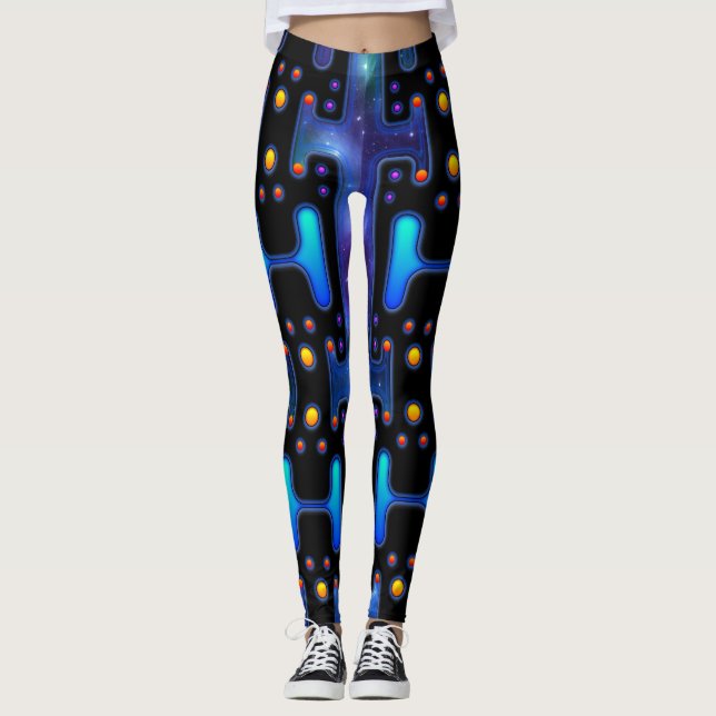 Leggings Fille de l'espace Android mécanique Robot futurist (Devant)