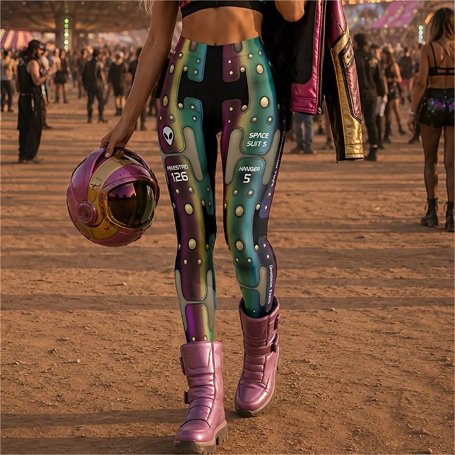 Leggings Fille de l'espace métallique arc-en-ciel multicolo (Créateur téléchargé)