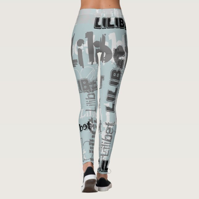 Leggings Fille Garçons NOM Cadeaux Accessoires Vert Sauge (Dos)