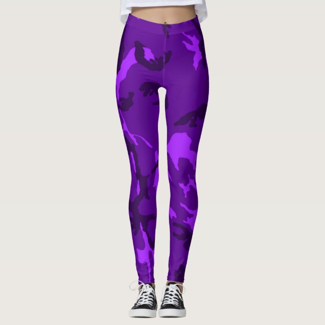 Leggings Fille impertinente exubérante Blacklight pourpre (Devant)
