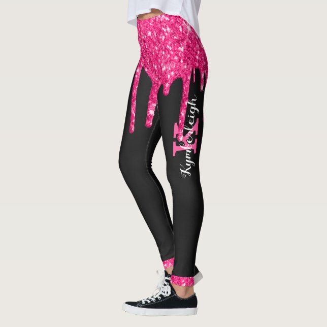 Leggings Fille Noir Hot Rose Parties scintillant Drivers No (Gauche)