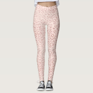 Leggings Fille Rose Gold rose tendance Leopard Cheetah Impr