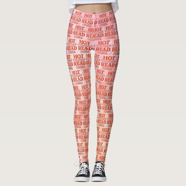 Leggings Filles Chaudes Lisent Des Livres (Devant)