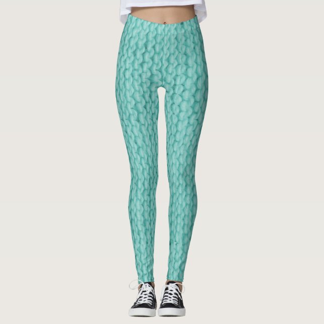 Leggings Fils Knit Bleu | Laine Crochet | Cute Original (Devant)