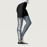 Leggings Fitness fou de train noir et gris<br><div class="desc">Pour les amateurs de fitness sérieux,  ce design est composé de couleurs solides à deux tons noir et gris et d'une citation motivante qui court à l'extérieur de la jambe droite. Montez votre jeu !</div>