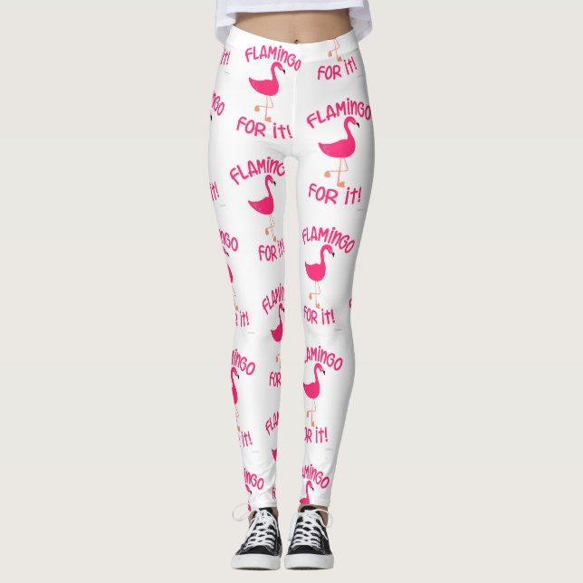 Leggings Flamant rose amusant pour It Tropical Bird Motif (Devant)