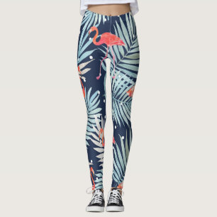 Leggings Flamant rose Aquarelle : Pink Tropical Elegance.