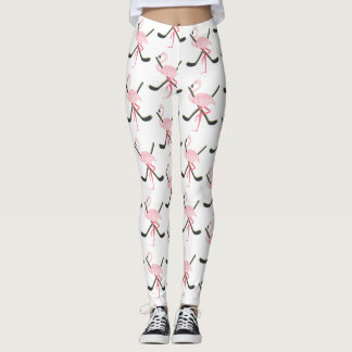 Leggings Flamant rose chanceux de victoire d'hockey