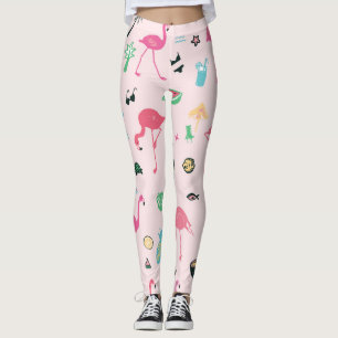 Leggings Flamant rose été : Vibrant Motif d'oiseaux