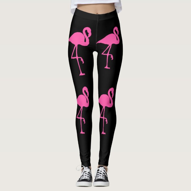 Leggings Flamant rose ROSE YOGA PANTS LÉGINES (Devant)