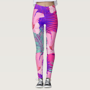 Leggings Flamants roses exotiques : Vintage rose tropical.