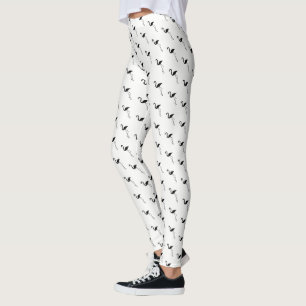 Leggings Flamants roses noirs sur pattes blanches