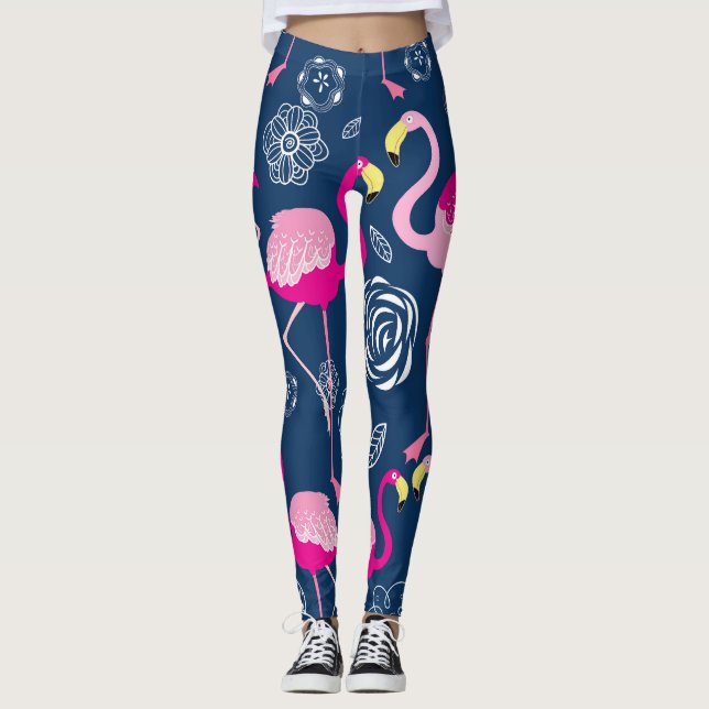 Leggings Flamants roses roses : Graphic Dark Motif (Devant)