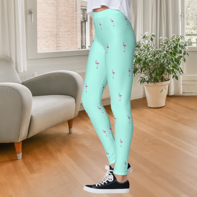 Leggings Flamants roses vert menthe (Créateur téléchargé)