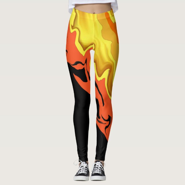 Leggings Flames la nuit (Devant)