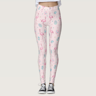Leggings Flamingo de Pâques et oeufs peints motif