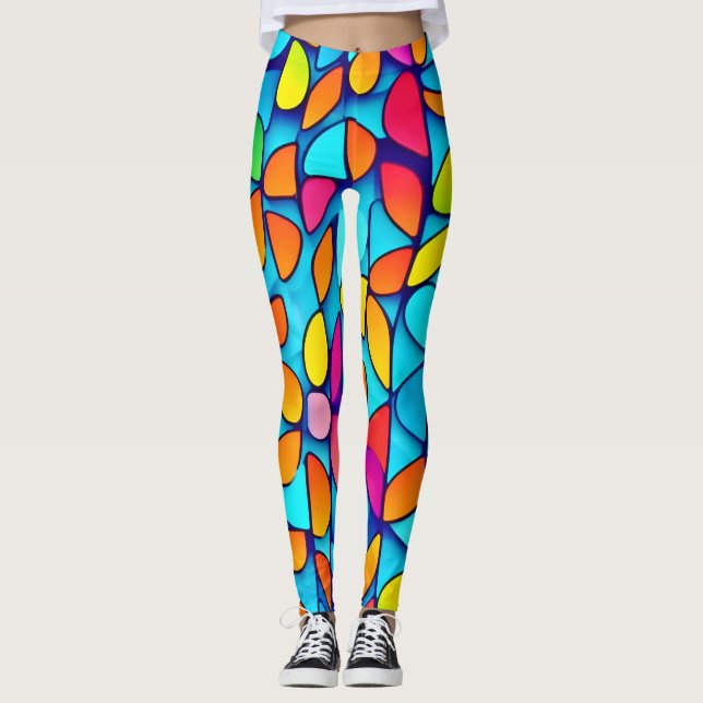 Leggings Flamme Abstraite vive (Devant)