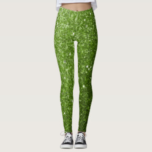 Leggings Flamme de parties scintillant vert clair
