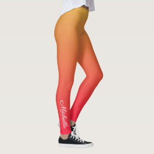 Leggings Flamme personnalisée rouge et jaune ombre