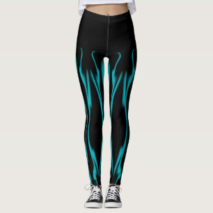Leggings Flammes Bleues avec Noir