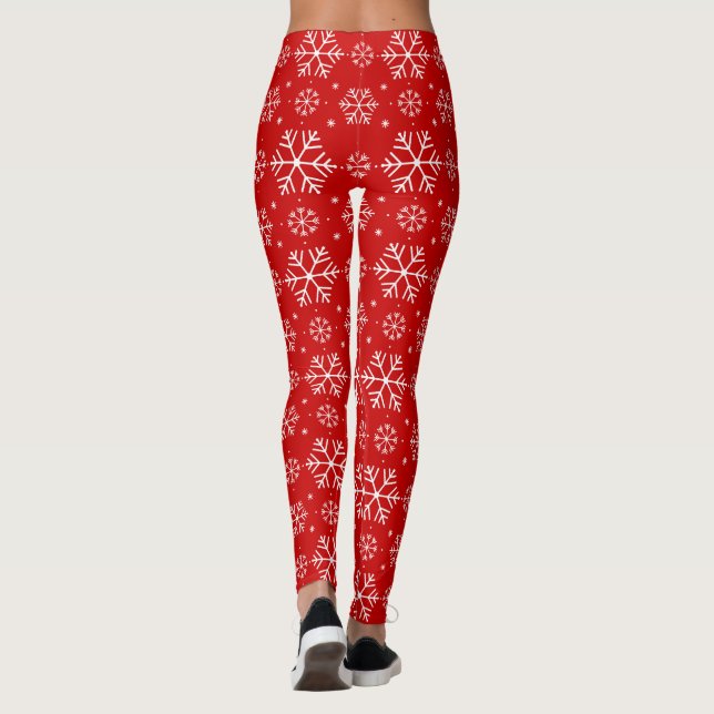 Leggings Flammes de neige blanches sur Noël Arrière - plan  (Dos)