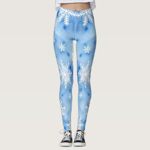 Leggings Flammes de neige bleues d'hiver/Leggings tout-en-i