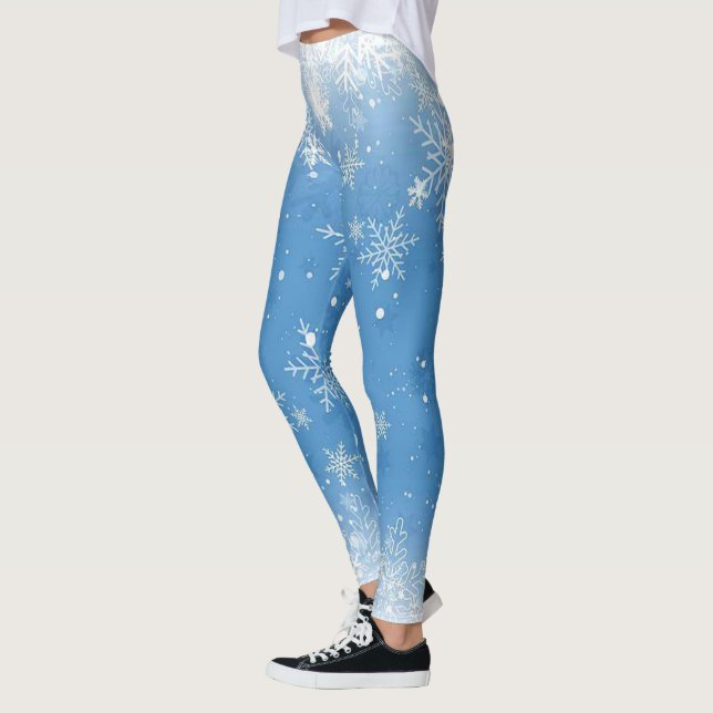Leggings Flammes de neige en dentelle de Noël étincelles su (Gauche)