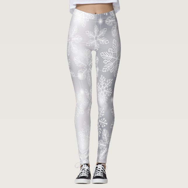Leggings Flammes de neige et lumières (Devant)