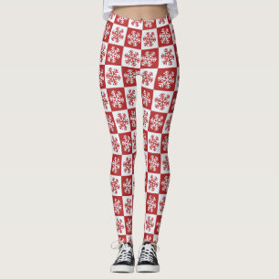 Leggings Flammes de neige Rouge et blanc Noël