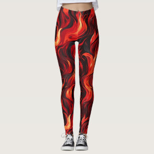 Leggings Flammes rouge et jaune vif de la passion