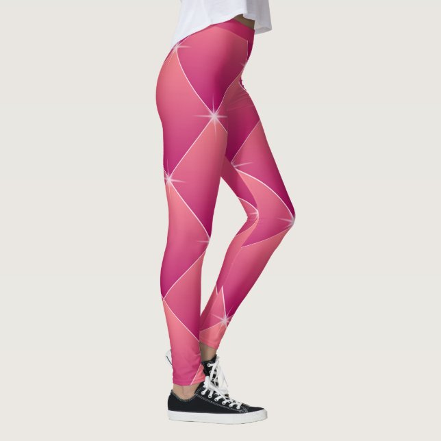 Leggings Flashy Glam rose Motif Diamond Accent Yoga (Droite)